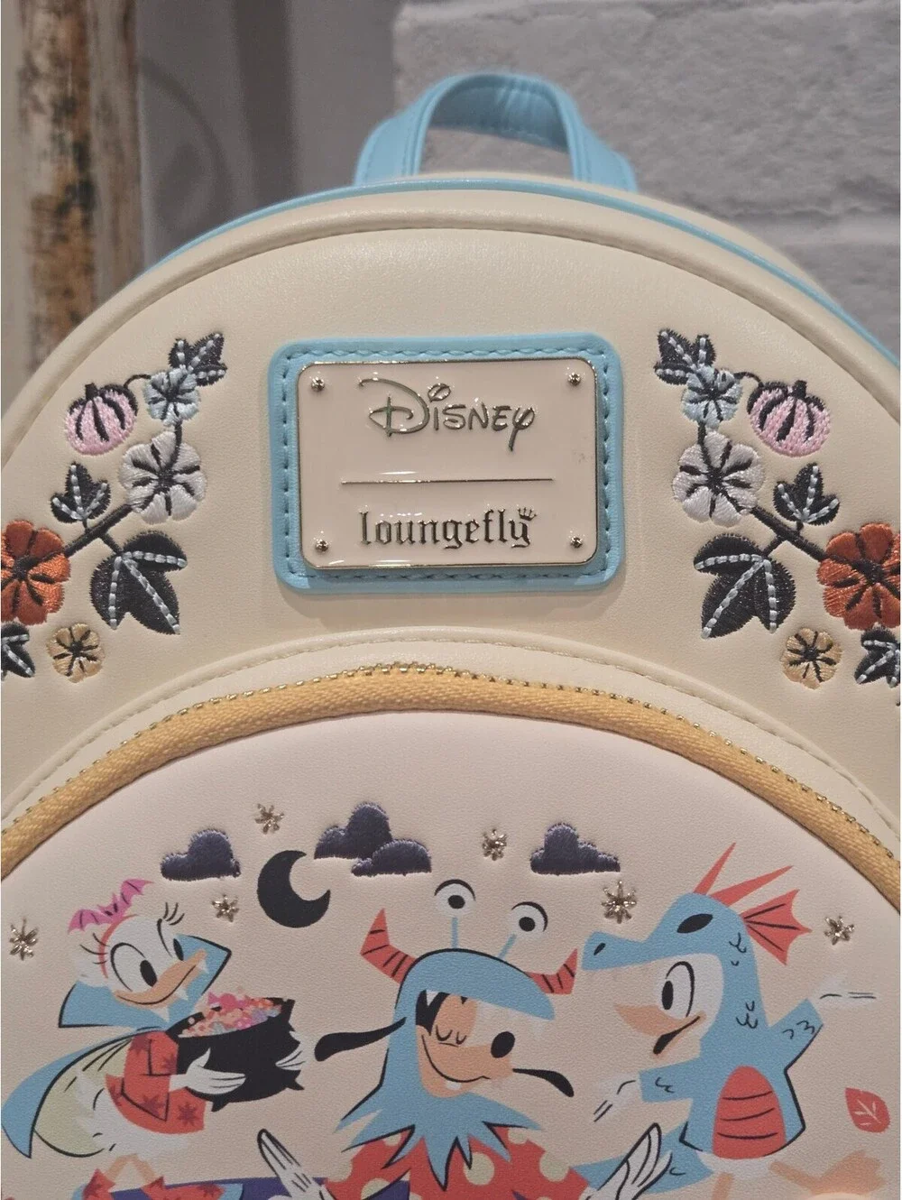 Disney Loungefly Halloween Mini Backpack with Classic Characters and Embroidery